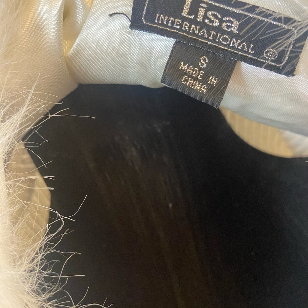 Vintage Lisa International Off-White Long Sleeve Sweater Faux Fur Jacket - Picture 9 of 10